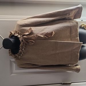 J. Crew women's jacket tan swing style Cheshire herringbone wool size L